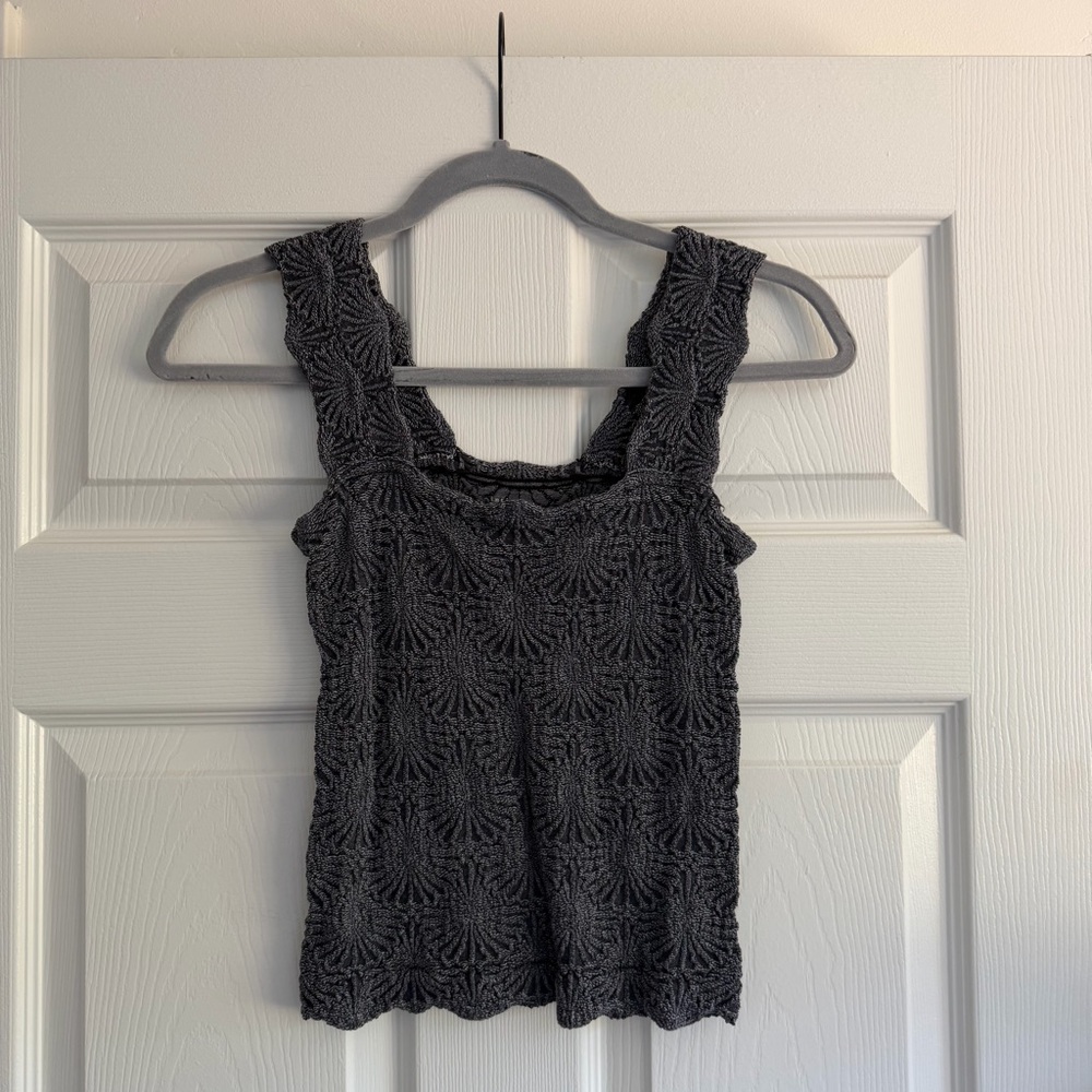 Free People Women's Textured Knit Tank Top - Charcoal Gray